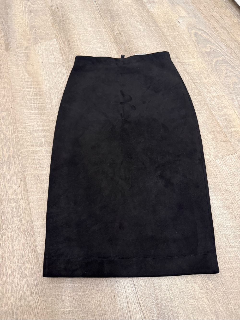 BCBGMaxAzria Black Suede Pencil Skirt